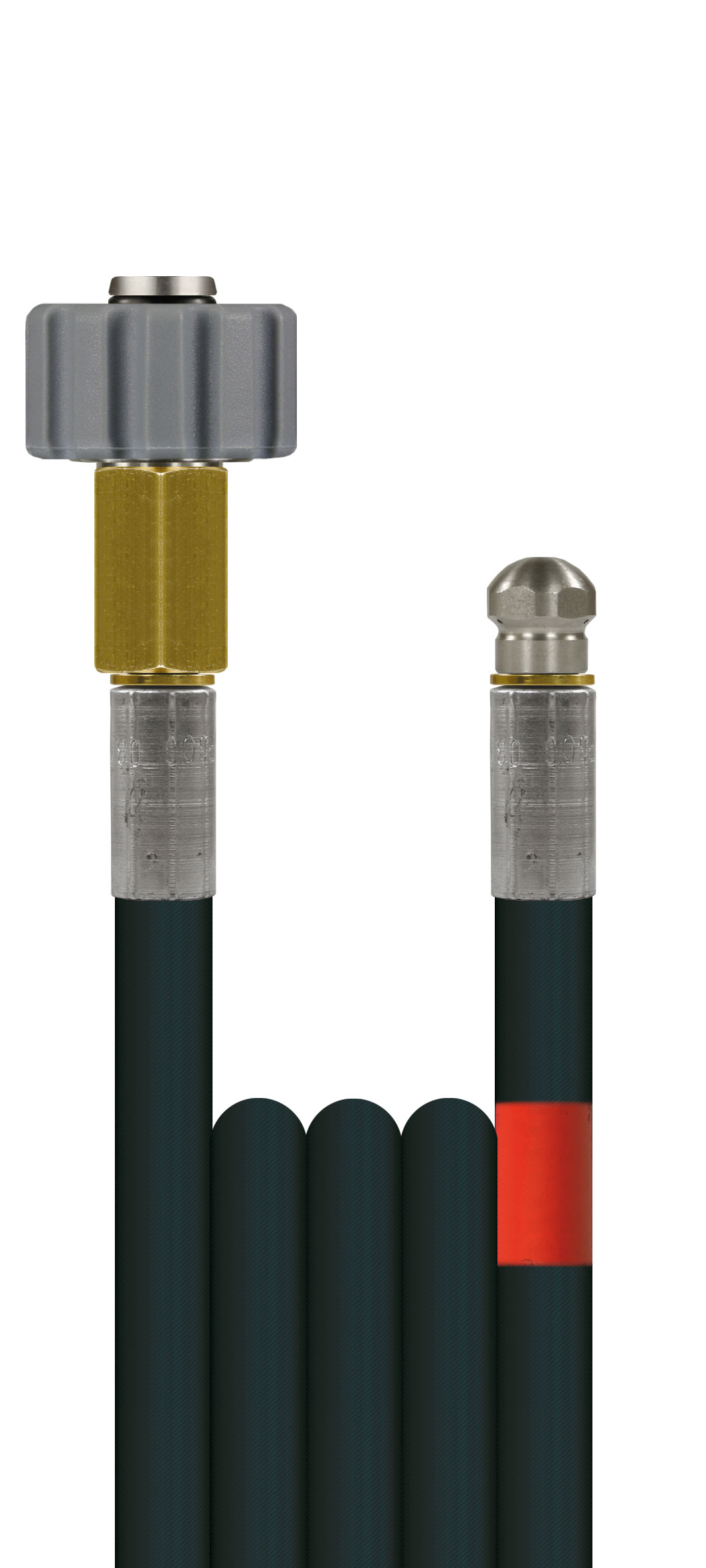 Rohrreinigungsschlauch 1/8"  mit Düse Flexy DN06 300 bar glatte Decke schwarz