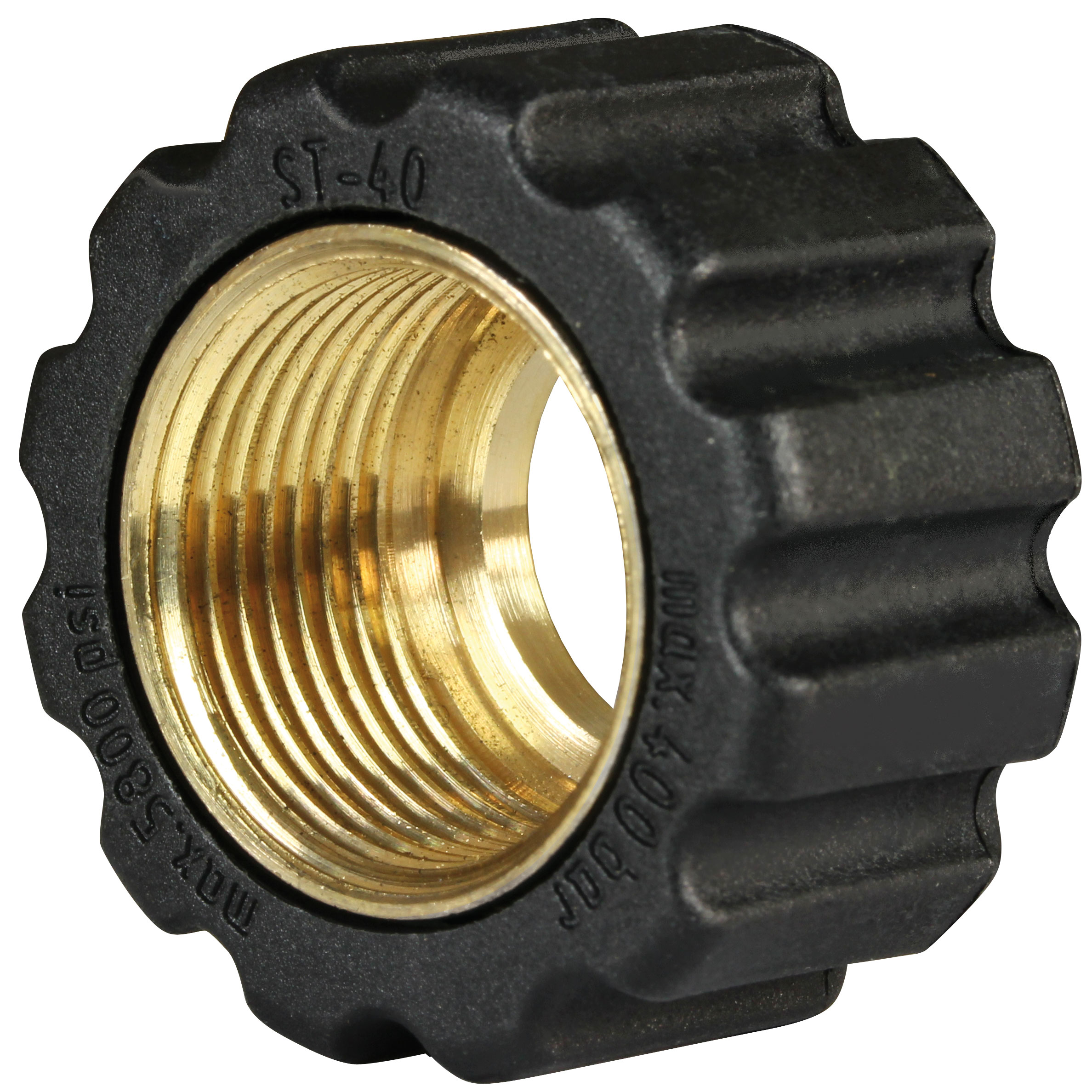Überwurfmutter Messing für Waschgerätepressnippel, M22, max. 400 bar, Ø 16,4