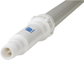 Vikan Ergonomischer Teleskopstiel mit Wasserdurchlauf, 1615 - 2780 mm, Ø32 mm, weiss