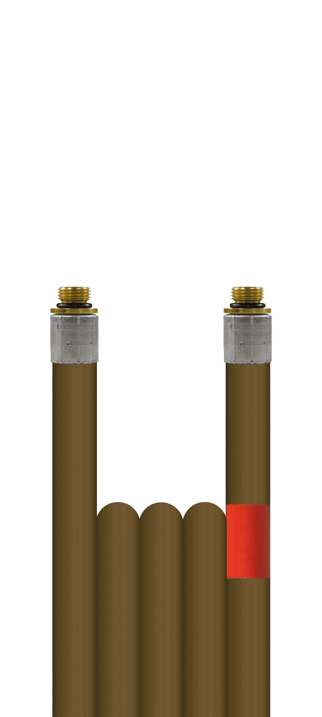 Rohrreinigungsschlauch 1/8" M+ 300 bar DN04 mit Drahteinlage bronze
