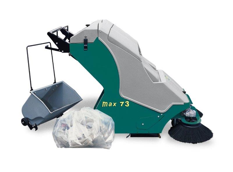 Max 73 ST, Kehr-Saugmaschine mit 1 Seitenbesen und mech. Filterrüttler