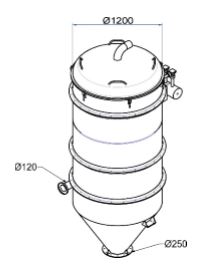 Delfin Filter-Vorabscheider Ø 1200 mit vollaut. Patronenfilteranlage