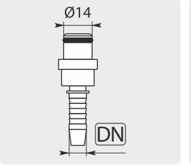 Waschgerätepressnippel für Ü-Mutter, Edelstahl, Typ 02
