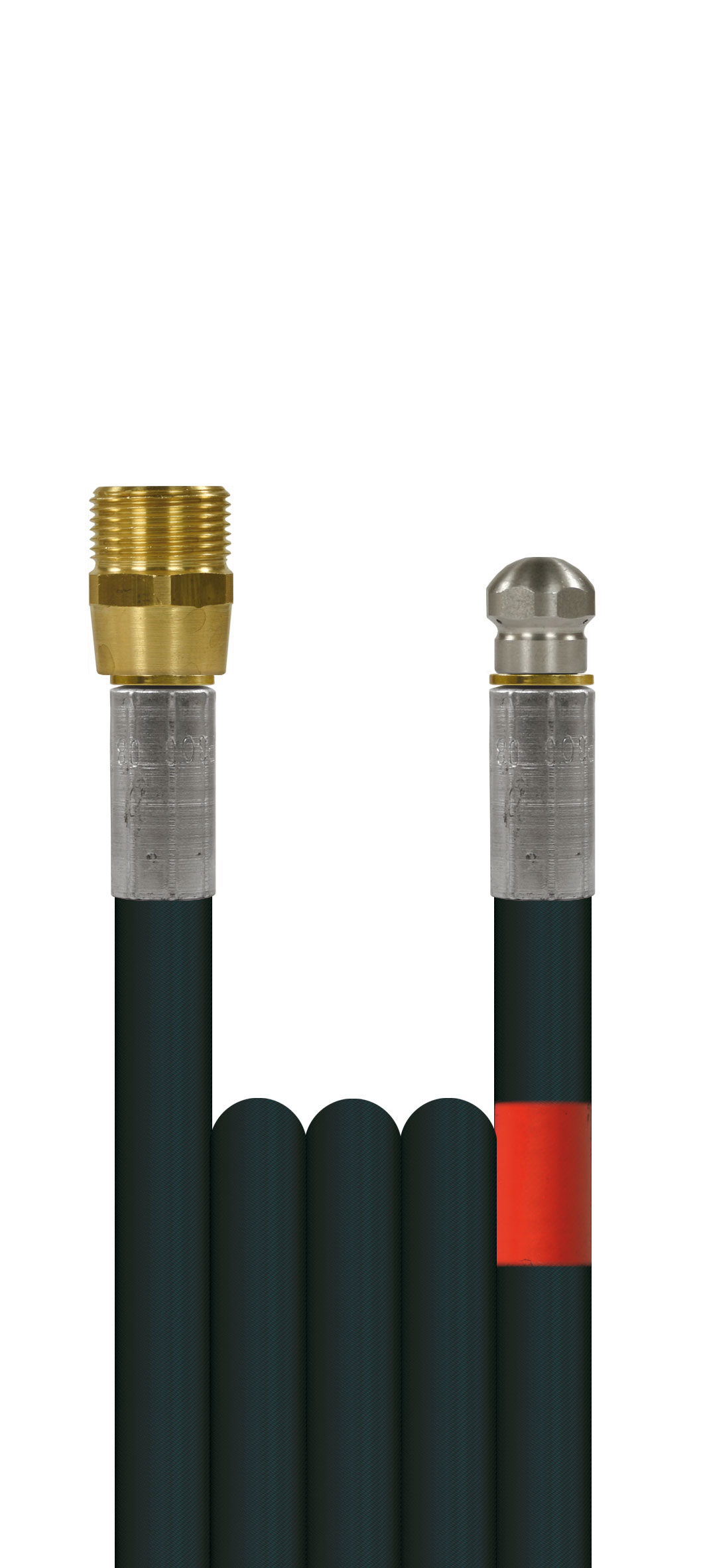 Rohrreinigungsschlauch 1/8" mit Düse Polya DN05 120 bar glatte Decke schwarz