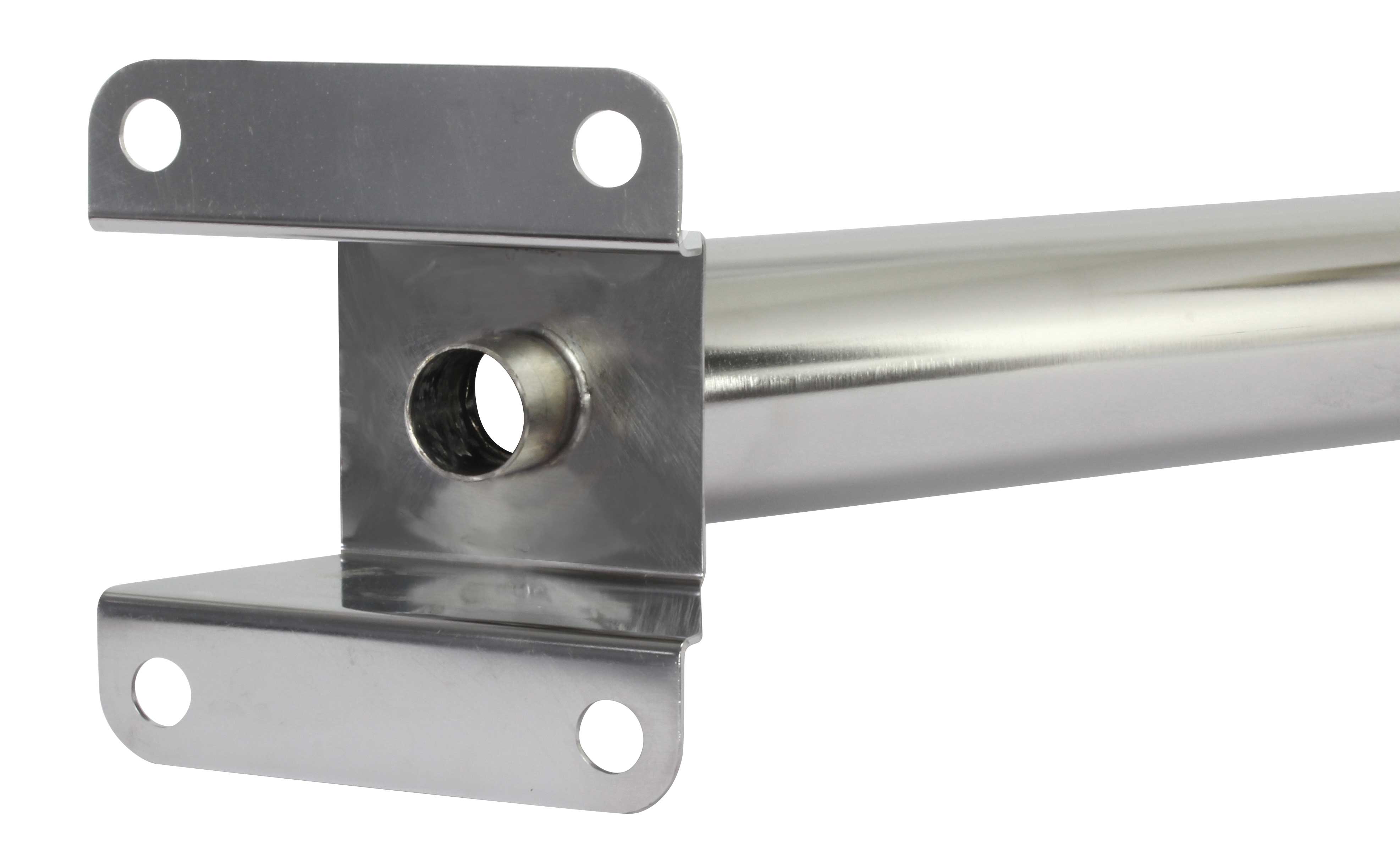 Doppel-Lanzenköcher Edelstahl mit Abflussstutzen (28 mm)