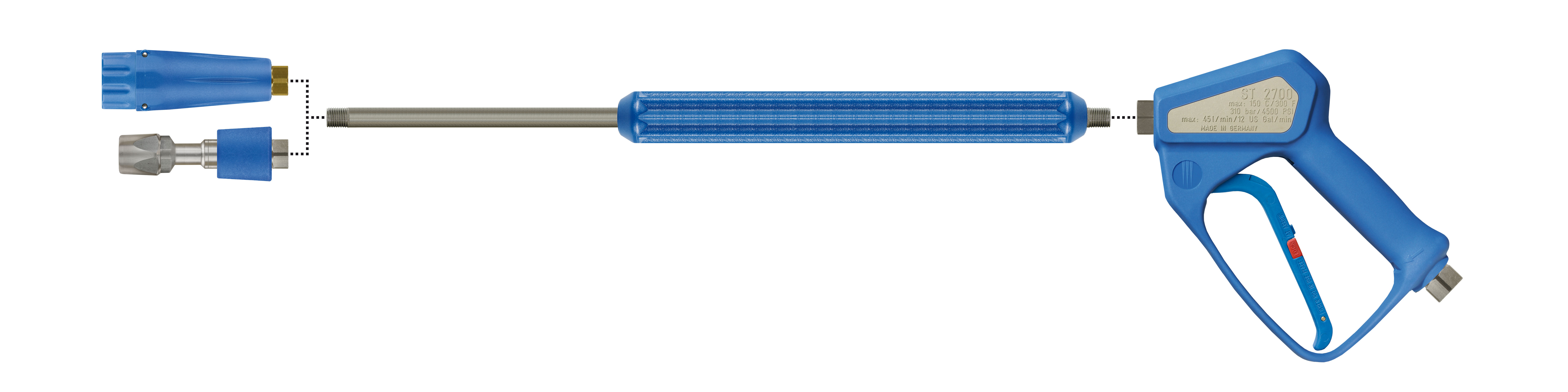Schaumkopf ST-75, blau, 1/4" IG, Messing, mit Düse