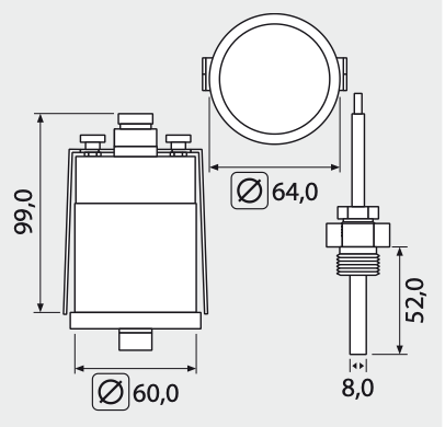 Thermometer mit Fernkontakt einstellbar