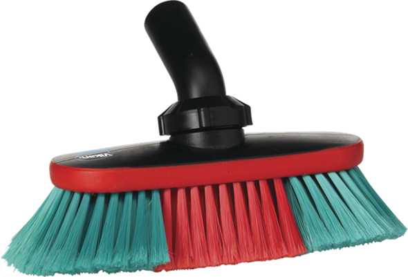 526852 Vikan Autobürste mit Wasserdurchlauf und Drehgelenk, 250 mm, weich/gesplisst, schwarz