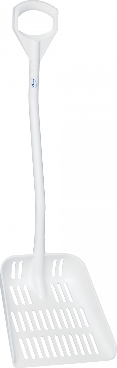Ergonomische-Schaufel-mit-Abflussloechern-1110-mm Vikan Ergonomische Schaufel mit Abflusslöchern, 1145 mm, weiss