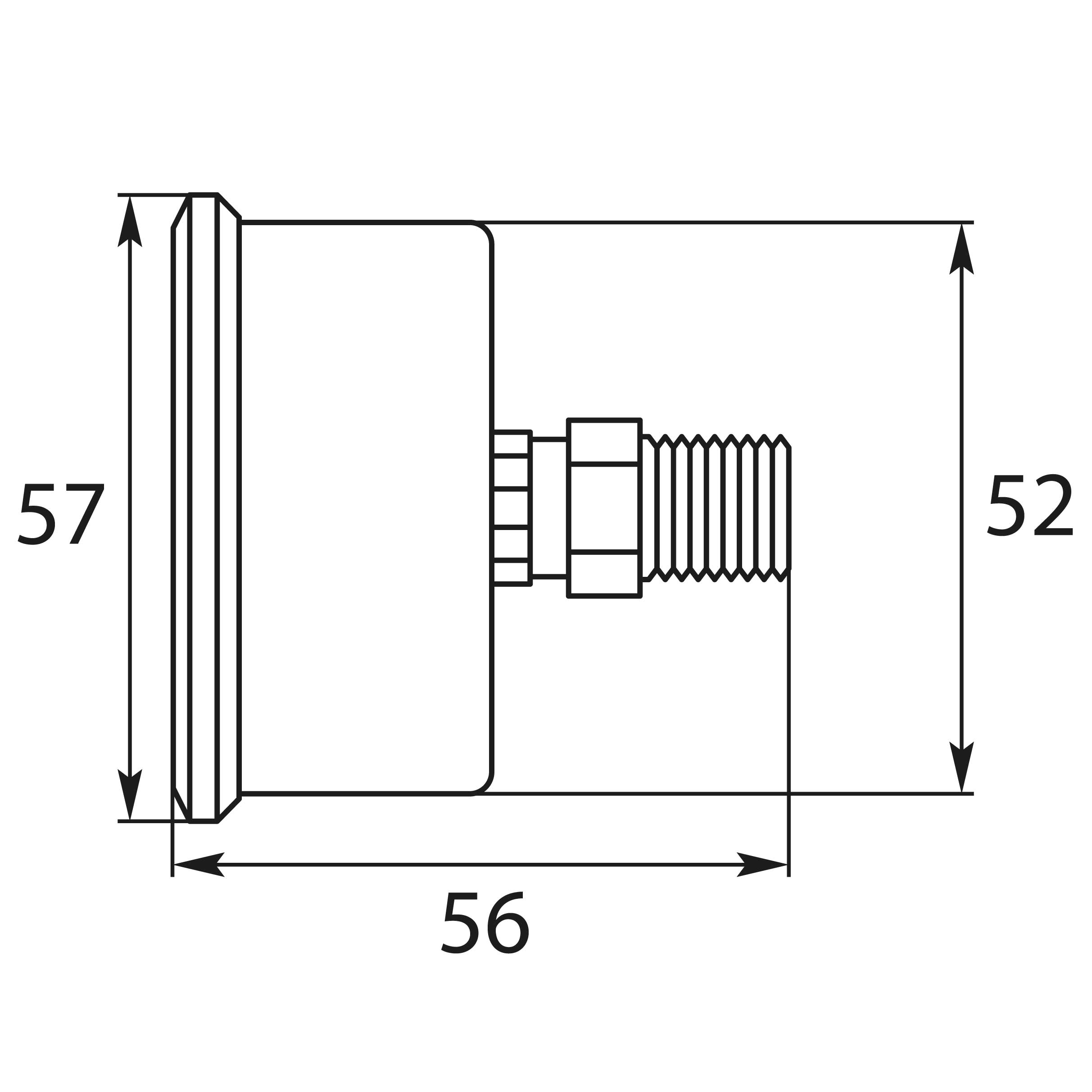 Manometer, glyceringedämpft, 50 mm - Eingang hinten