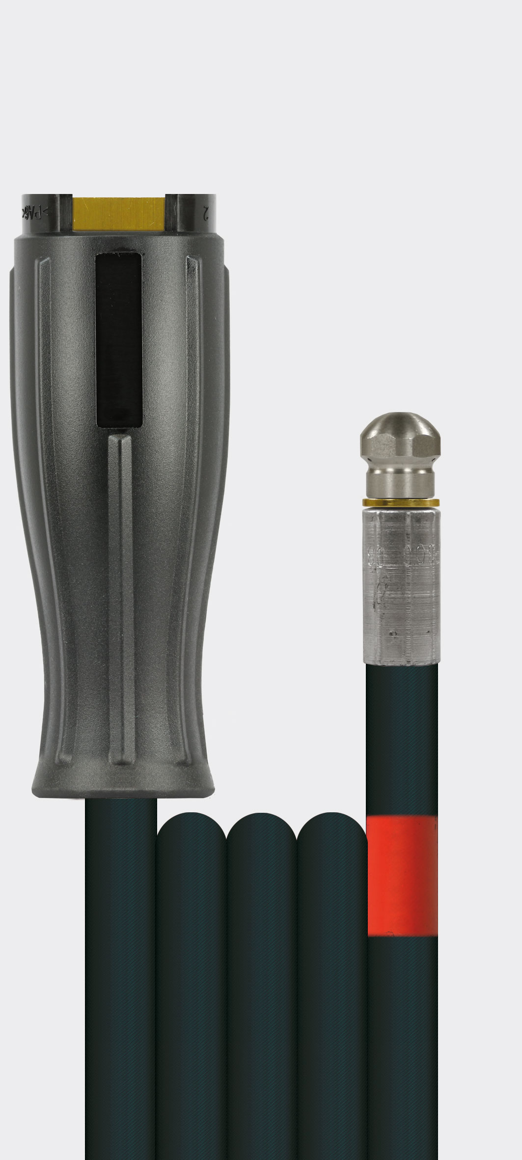 Rohrreinigungsschlauch 1/8" HV mit Düse Flexy DN06 300 bar glatte Decke schwarz