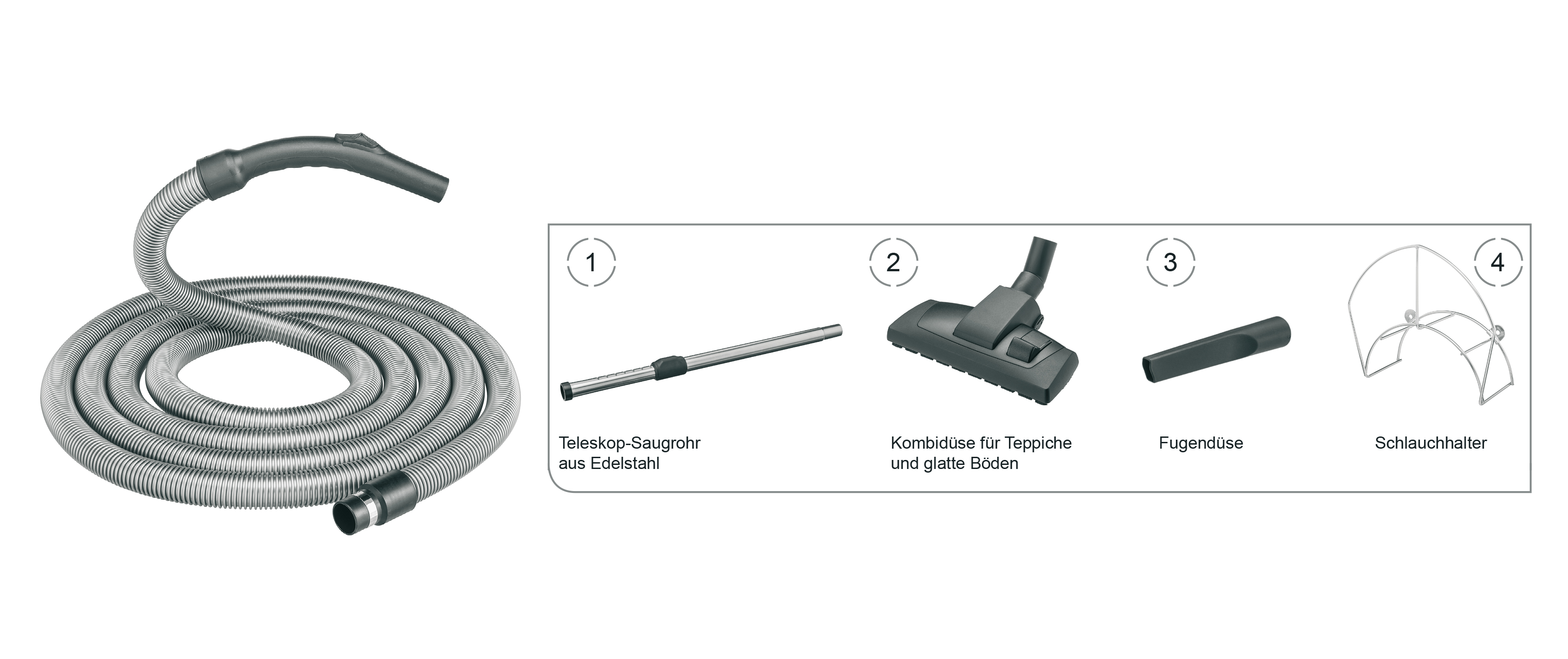 BVC Standard Saugschlauch ohne Ein-/Ausschalter im Set