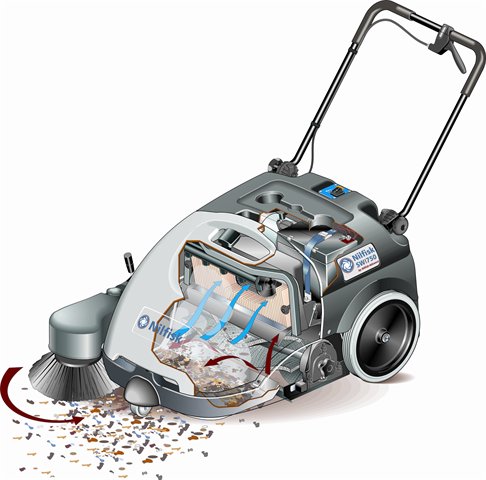 Nilfisk SW 750 Bodenreiniger, Kehrmaschinen
