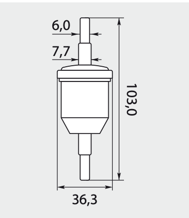 Leitungsölfilter NW 6/8 Kunststoff