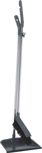 559018 Vikan Langstielige Metall-Kehrschaufel mit Besen, 900 mm
