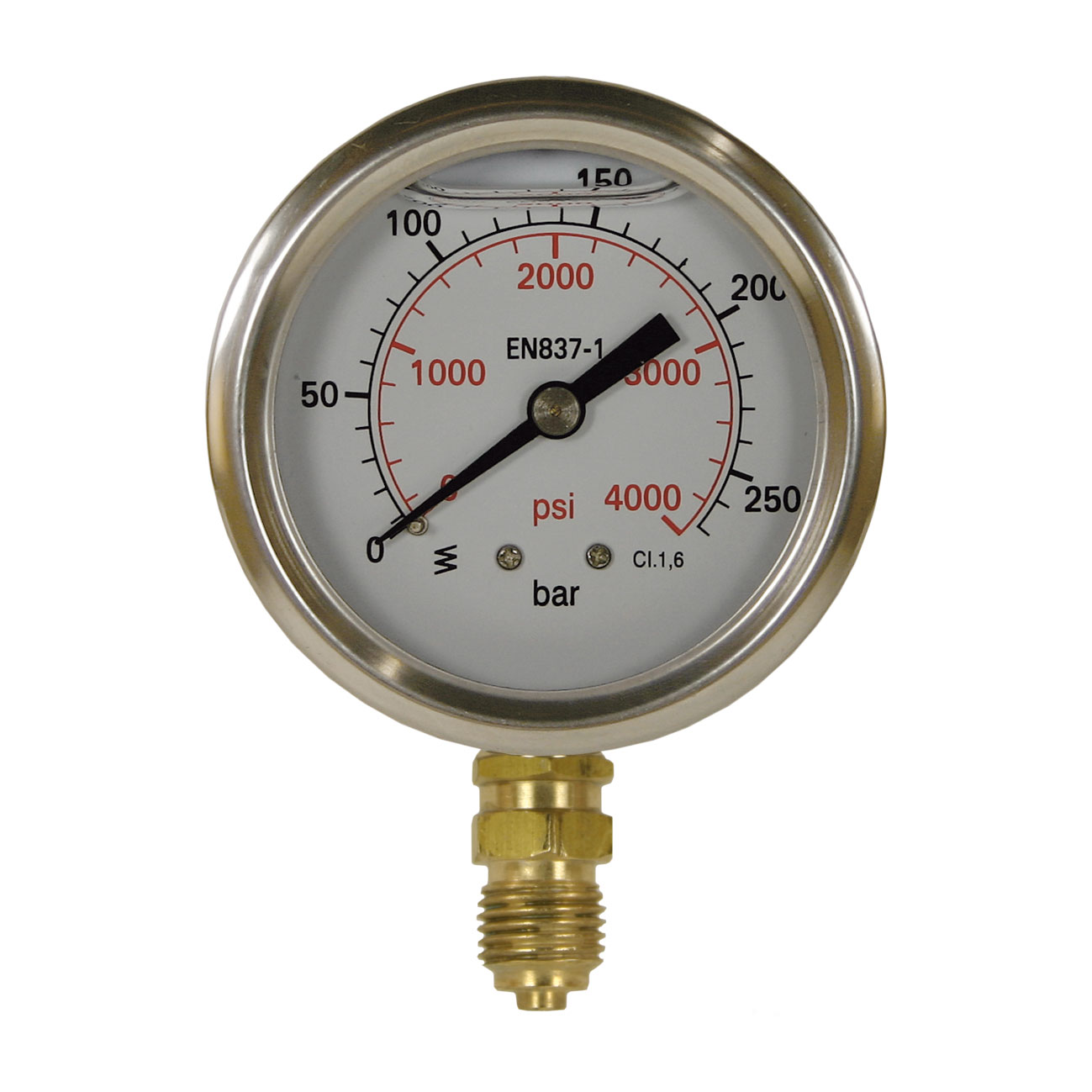 549-30 Manometer, glyceringedämpft, 63 mm - Eingang unten
