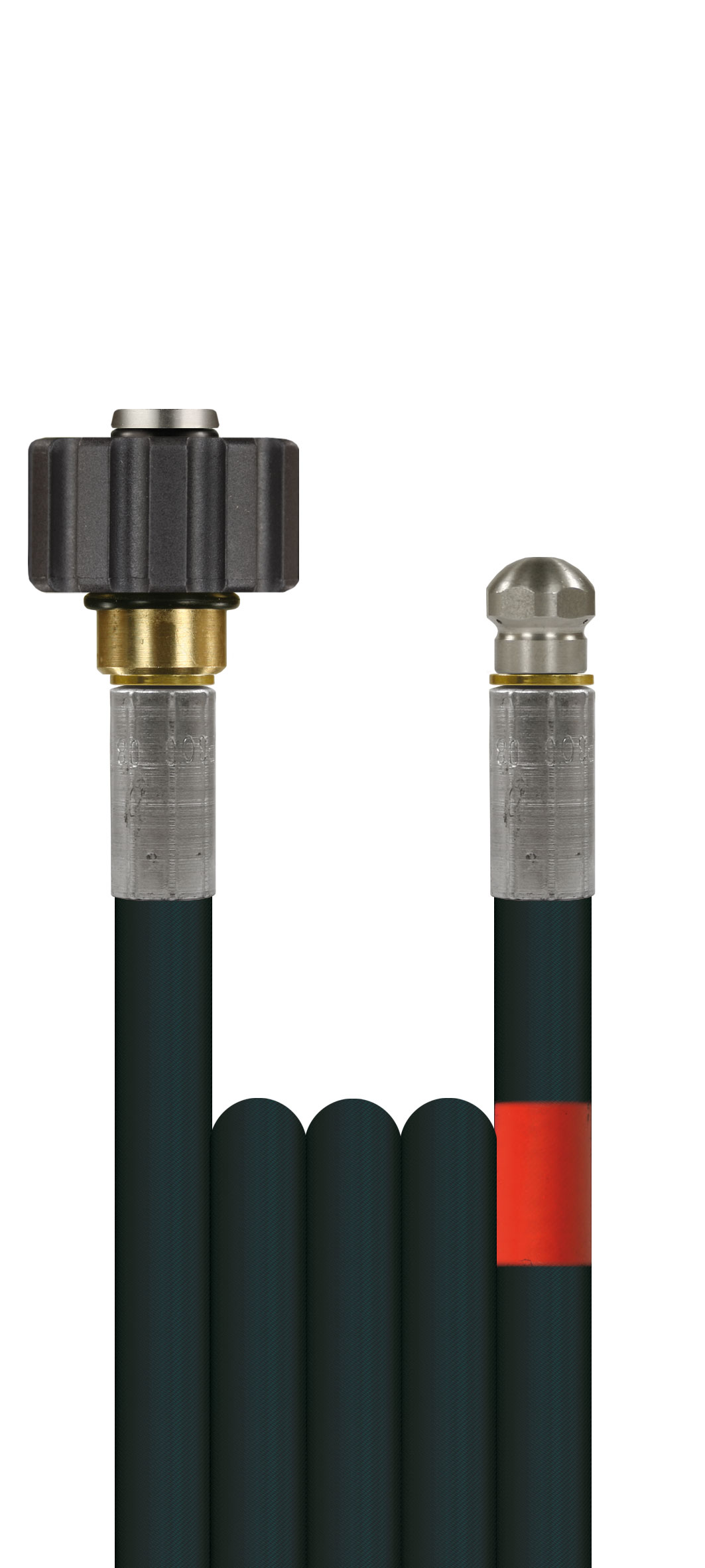 Rohrreinigungsschlauch 1/8" mit Düse Polya DN05 120 bar glatte Decke schwarz