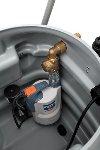 Integrierte Abflusspumpe - schnell abnehmbar