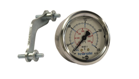Kränzle Manometer 0-400 bar, Ø 63 mm, mit Klemmbügel (Abbildung ähnlich)