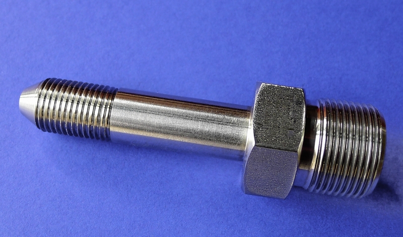 Höchstdruck Adapter 24 x 1,5 24° auf 9/16" -18 UNF- LH 59°