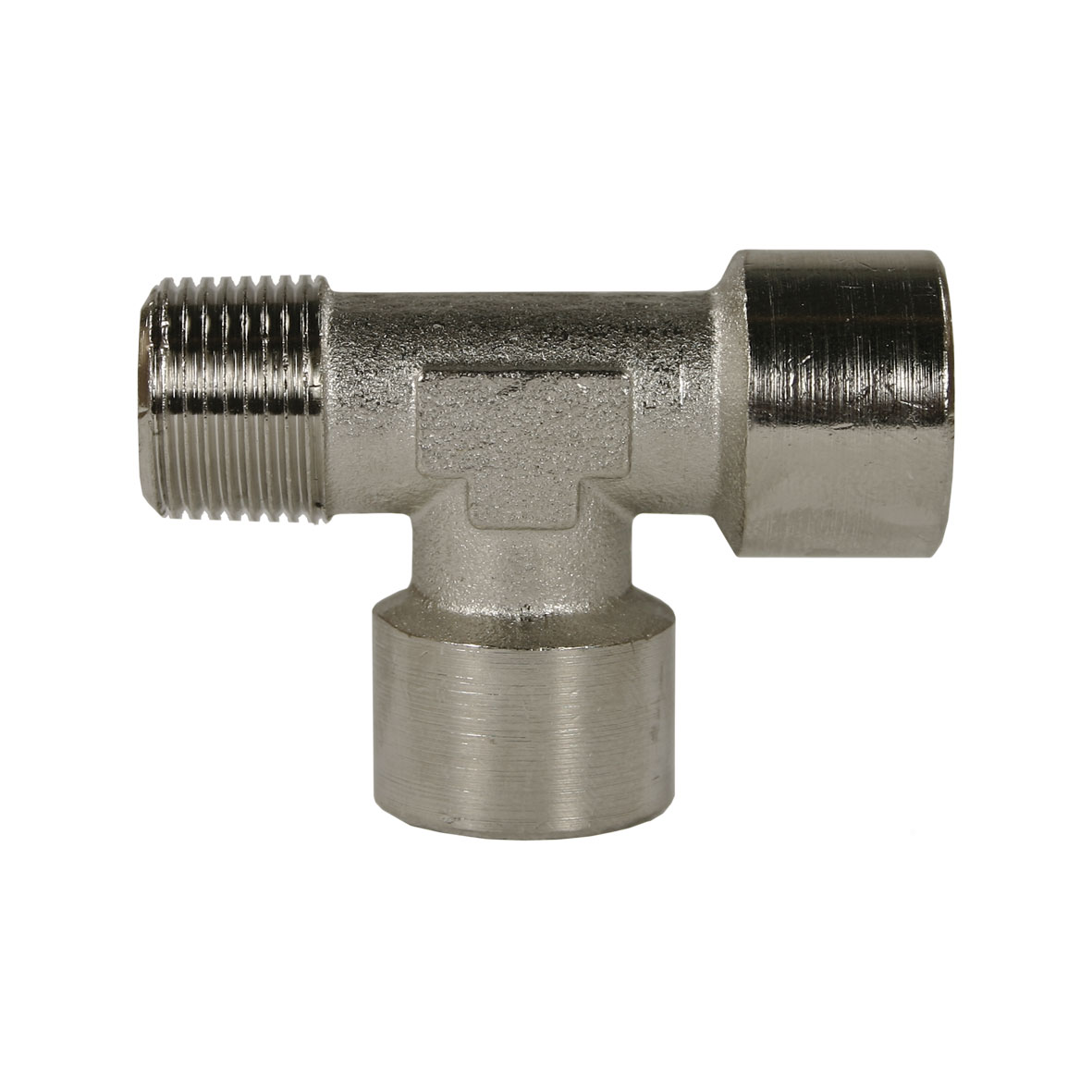 T-Stück, Messing vernickelt, IG : AG