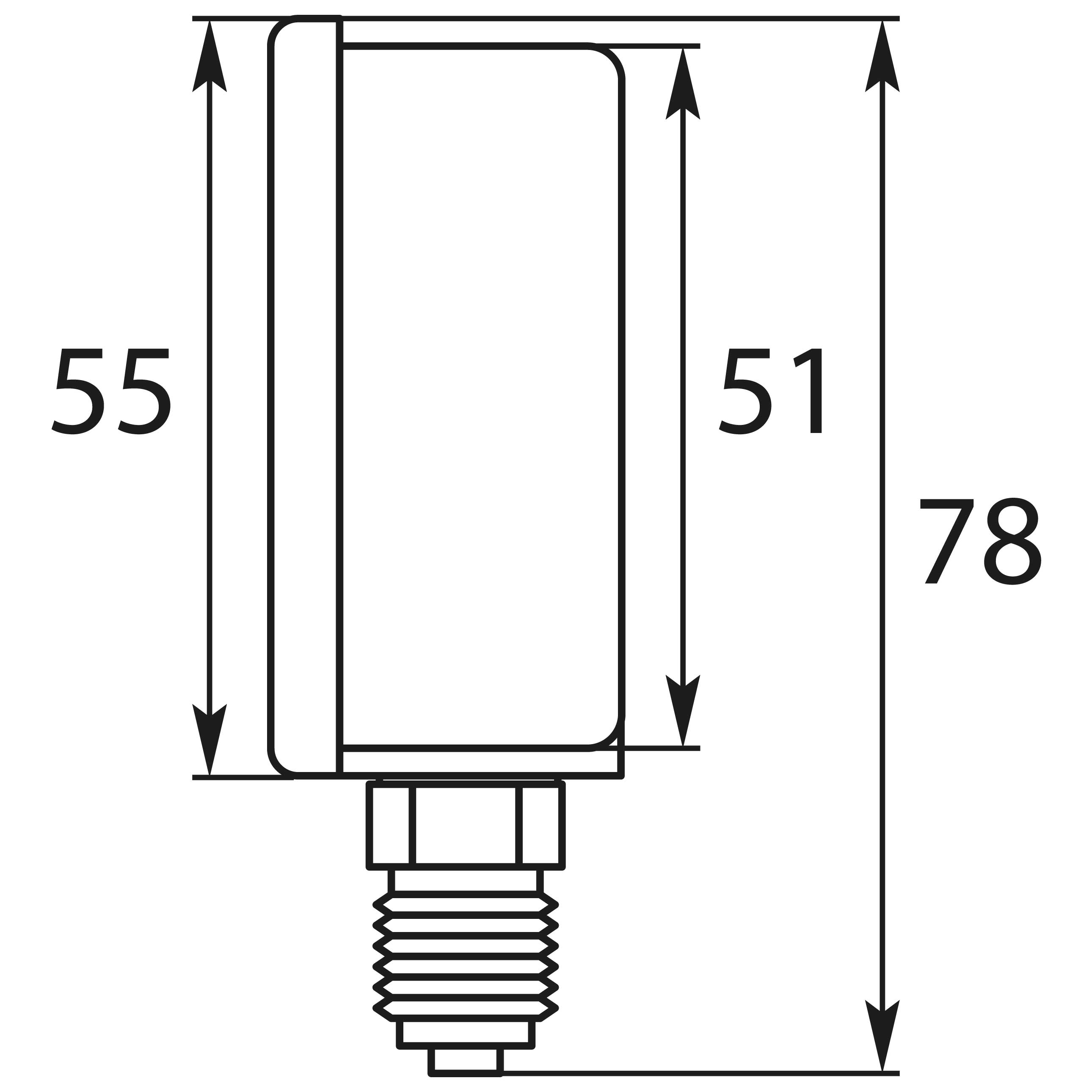 Manometer, glyceringedämpft, 50 mm - Eingang unten