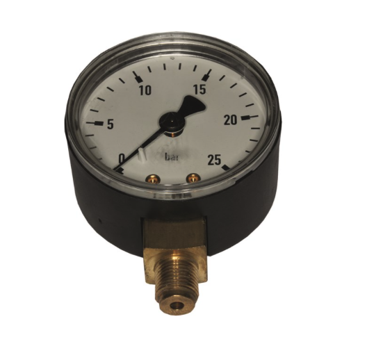 Kränzle Manometer 0-25 ba,r Ø 50 mm, R1/8'' AG unten, für Brennstoffdruck Therm